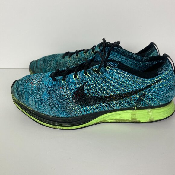 Nike Flyknit Racer Running Shoes Men's 8.5 Blue Lagoon Sneakers 526628 401 - Picture 5 of 16